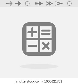Calculator vector icon on light grey background