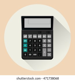 Calculator vector icon on light background. Flat style. EPS10