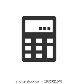 Icono de vector de calculador sobre fondo blanco