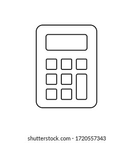 Esquema de icono del vector de la calculadora aislado en fondo blanco. 