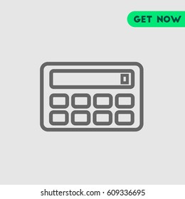 Calculator Vector Icon, The outlined symbol of calculator display and keyboard. Simple, modern flat vector illustration for mobile app, website or desktop app   