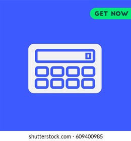 Calculator Vector Icon, The outlined symbol of calculator display and keyboard. Simple, modern flat vector illustration for mobile app, website or desktop app  