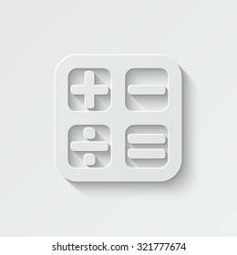 calculator vector icon - paper illustration