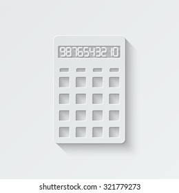 calculator vector icon - paper illustration