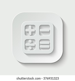 calculator vector icon - paper illustration
