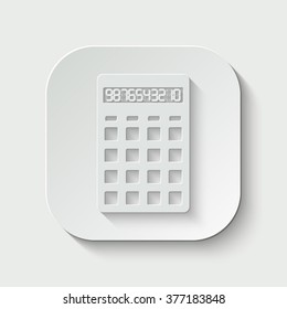 calculator vector icon - paper illustration