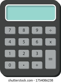 calculator vector icon with screen and digits numbers