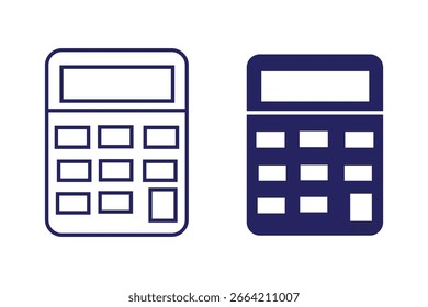 ícone de vetor da calculadora, calculadora simples arte de linha preta