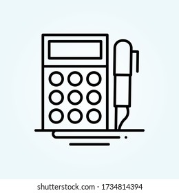 ilustración de estilo de icono de vector de calculadora. Símbolo de inicio y nuevo negocio EPS 10