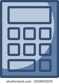 calculator vector icon transparent background. replaceable blue color design