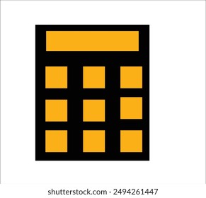 Calculator Vector icon. Yellow and Black 