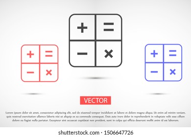 Calculator vector icon.Calculator vector icon to calculate the icon.Calculator vector icon for numbers 10 eps