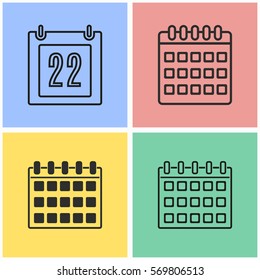 Calculator vector icons set. Black illustration isolated for graphic and web design.