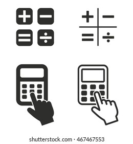 Calculator vector icons set. Illustration isolated on white background for graphic and web design.