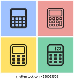 Calculator vector icons set. Illustration isolated for graphic and web design.