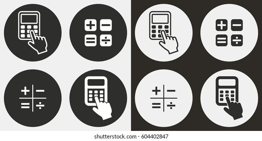 Calculator vector icons set. Illustration isolated for graphic and web design.