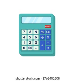 Calculator Vector Illustration With Flat Design Isolated On White Background. Calculator Clip Art 