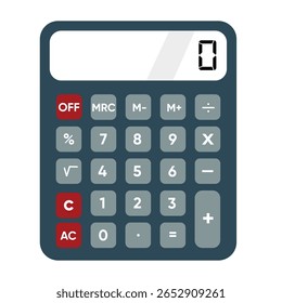 Ilustração vetorial da calculadora. Ícone plano de uma calculadora eletrônica Conceito para negócios, finanças e educação