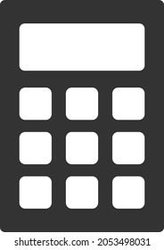Ilustración del vector de la calculadora. Ilustración plana de diseño icónico de la calculadora, aislada en un fondo blanco.