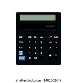 Calculator, vector illustration, isolated on white background