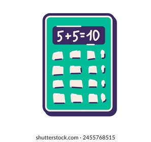 Calculator vector illustration. Math device calculate isolated on white background.