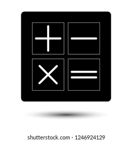 Calculator, vector illustration of math symbols icons, flat style