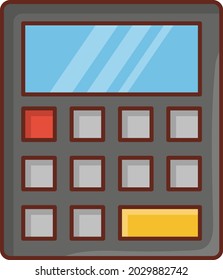 calculator Vector illustration on a transparent background. Premium quality symbols. Vector Line Flat color  icon for concept and graphic design.
