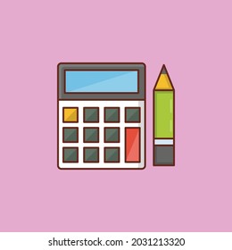 calculator Vector illustration on a transparent background. Premium quality symbols. Vector Line Flat color  icon for concept and graphic design.