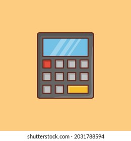 ilustración de calculadora Vector en un fondo transparente. Símbolos de calidad premium. Icono de color plano de línea vectorial para el concepto y el diseño gráfico.