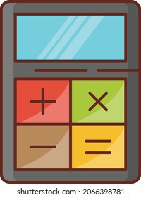 calculator Vector illustration on a transparent background. Premium quality symbols.Vector line flat color icon for concept and graphic design.