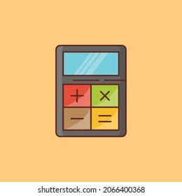 calculator Vector illustration on a transparent background. Premium quality symbols.Vector line flat color icon for concept and graphic design.