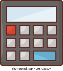 calculator Vector illustration on a transparent background. Premium quality symbols.Vector line flat color icon for concept and graphic design.