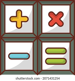 ilustración de calculadora Vector en un fondo transparente. Símbolos de calidad premium. Icono de color plano de línea vectorial para el concepto y el diseño gráfico.