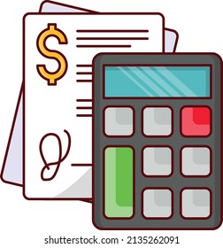 calculator Vector illustration on a transparent background. Premium quality symmbols. Vector line flat icons for concept and graphic design. 