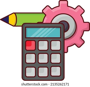 ilustración de calculadora Vector en un fondo transparente. Símbolos de calidad superior. Iconos planos de línea vectorial para el diseño de conceptos y gráficos. 
