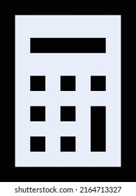 calculator Vector illustration on a transparent background.Premium quality symmbols.Stroke vector icons for concept and graphic design.