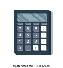 Calculator vector illustration with shadows.Office,school calculator vector.