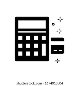 Ilustración del vector de la calculadora. Icono del Glifo de compras y comercio electrónico. 
