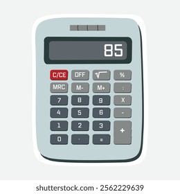 Calculator Vector Illustration Sticker. Vector sticker of a basic calculator. Ideal for education, math, and office designs