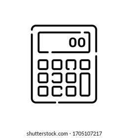 Ilustración del vector de la calculadora. Icono de línea de símbolos Tecnología e Smart Working. 