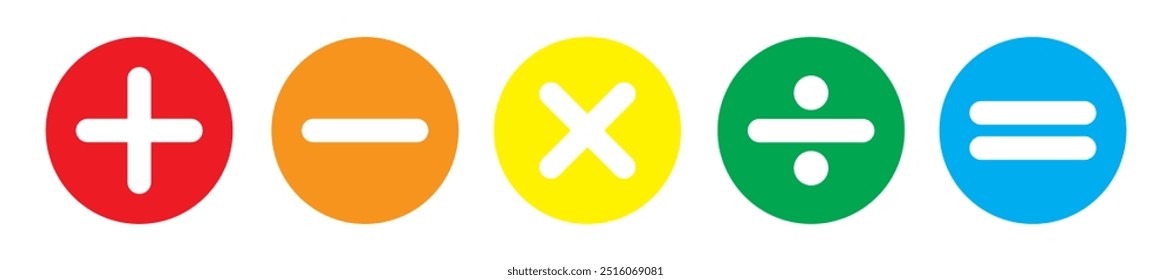 Calculator vector key isolated on white background. Addition, subtraction. Mathematical symbols icon. Calculator. Vector pictogram. Math symbols icon set. mathematical calculator education vector.eps1