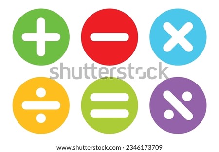 Calculator vector key isolated on white background. Addition, subtraction. Mathematical symbols icon. Calculator, math icon. Vector pictogram. Math symbols icon set.