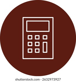 Calculator Vector Line Circle Icon Design