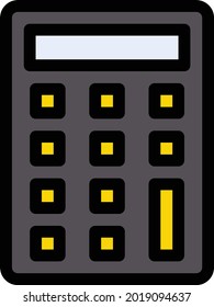 calculator vector line colour icon