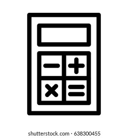 Calculator Vector Line Icon