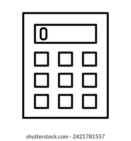 Calculator Vector Line Icon Design