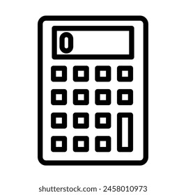 Calculator Vector Line Icon Design
