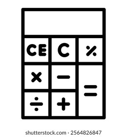 CalCulator Vector Line Icon Design