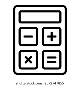 Calculator Vector Line Icon Design