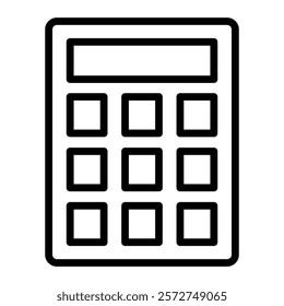 Calculator Vector Line Icon Design